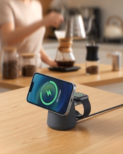 Belkin WIZ027bt BoostCharge Pro 2-in-1 Wireless Charging Dock with Qi2 15W (iphoneS25apple watchairpods)
