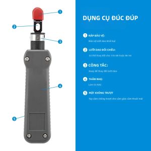 Dụng Cụ Bấm Mạng Impact Punch Down Dành Cho Cáp Mạng Ethernet RJ45 Cat5e Cat6 Cắt Dây Đầu Nối Kìm Bấm Mạng 110/88 Blade