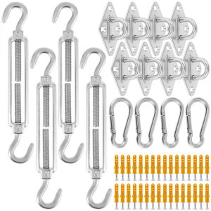 Sun Shade Sail Fixing Kit M6 Heavy Duty Sun Sail Shade Hardware Kit 304 Stainless Steel Awning Attachment Set