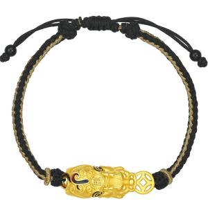 Luck Bringing Men and Women Bracelet Hard 24K Gold