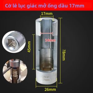 YEGBONG | 17/19mm Lục Giác Kim Phun Nhiên Liệu Cảm Biến Oxy Cờ Lê Ống Tay Dụng Cụ Tháo Lắp Xưởng Thiết Bị Dụng Cụ Cầm Tay Để Sửa Chữa Ô Tô