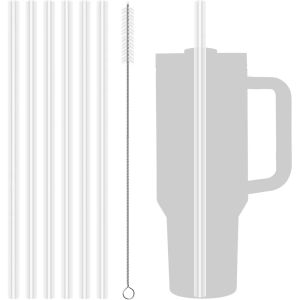 6Pcs Replacement Straws For Stanley Adventure 40oz Travel Thermos Cup Water Bottle Reusable Plastic Straws With Cleaning Brush