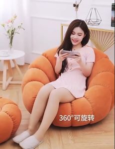 โซฟา เก้าอี้ โซฟามินิ เก้าอี้โซฟา เก้าอี้พักผ่อน โซฟาพักผ่อน พร้อมที่วางเท้า โซฟาฟักทอง โซฟาทรงกลม พร้อมส่ง วัสดุเป็นกำมะหยี่ทุกสีน้า