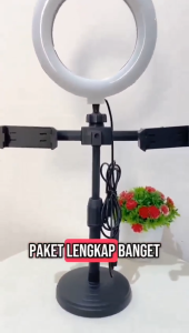 JE.ID TRIPOD HP BUAT NGONTEN RING LIGHT DOUBLE HOLDER JEPIT SET MINI TUTORIAL MAKE UP DUDUK UNTUK LIVE REVIEW PRODUK