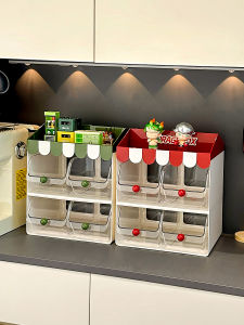 กล่องเก็บถุงชาแบบทันสมัยพร้อมชั้นวางเครื่องดื่มกาแฟสำหรับโต๊ะทำงานในออฟฟิศ ชั้นวางของสำหรับชาและขนม ชั้นวางเครื่องดื่มแบบจุ่ม