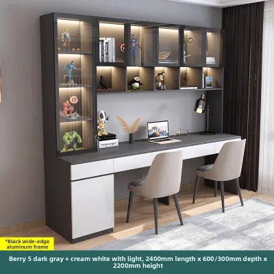 Weimei | Twin Modern Luxury Computer and Study Desk with Shelves