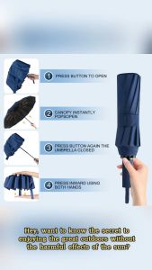 UV Automatic Umbrella 8bones double fiber black glue with Anti-Radiation and Wind Proof and Flower Design