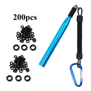 Goture Wacky Worm Rig Tools With Carabiner 200Pcs O Rings Kit 6mm Senko O Ring Tool For Soft Bait Lures Fishing Accessories