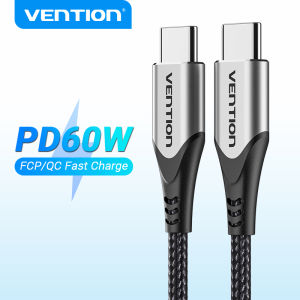 Vention USB Type C to Type C Cable PD 60W Fast Charging QC 4.0 for iPhone 16 15 Macbook Air 2020 MacBook Pro 2018 iPad Switch Samsung 23 22+ HuaWei XiaoMi Type C to USB C Cord