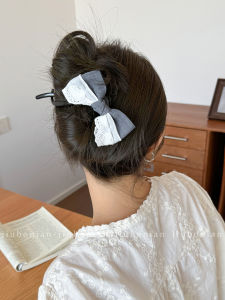 Fashionable Lace Trim Butterfly Knot Twist Clip Hair Clip Stylish Sense New 2025 Back of Head Bun Hair Clip Adult Women Hair Accessories
