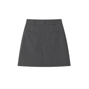 YUXIAO | Gray Slimming Summer A-Line Short Skirt