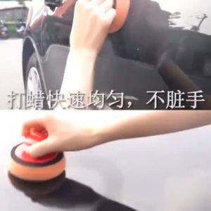 Car Sponge Wax Polish Pad With Handle Round Applicator Foam Polishing & Waxing Sponge Cleaning Kit Car Wash