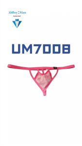 Mens GString: Striped Mesh Pouch GString Underwear (UM7008)