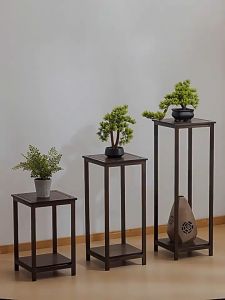 Flower Shelf Rack for Home Organiser Balcony and Living Room with Succulent Green Flower Pot and Storage