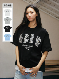 MEDM | Chanel Style Pearl Embellished Letter Print Mens Short Sleeve T-shirt