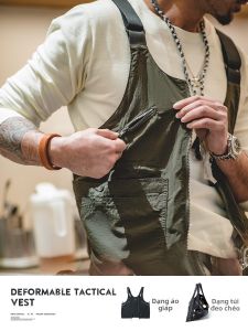 MADEN | American Retro Multi-Pocket Sleeveless Utility Vest