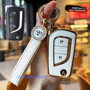 ปลอกหุ้มกุญแจ Toyota Hilux Revo รถยนต์ Toyota Yaris Vios Altis Revo พวงกุญแจรถสีทองรถโตโยต้าสำหรับโตโยต้า