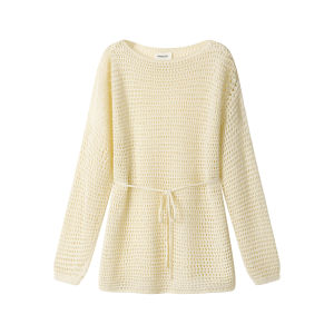 เสื้อคลุมถักแบบสวมหัวสไตล์เกาหลี ทรงหลวม แขนยาว ปกโปโล ทรงเข้ารูป ดีไซน์เก๋ไก๋ สำหรับผู้หญิง