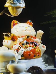 น้ำตกตั้งโต๊ะ แมวกวักนำโชค น้ำตกเสริมฮองจุ้ยสิริมงคล modern ตั้งโต๊ะสไตล์โมเดิรน์สวย ของขวัญมงคล