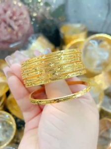 Vòng ximen chạm hoa thị khóa lưỡi gà mạ 18.k cao cấp
