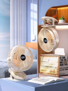 Rongshida Desktop Mini Fan USB Powered Clip-On Office Desk Fan High Wind Power Long Battery Life Wall-Mounted for Students in Dormitories