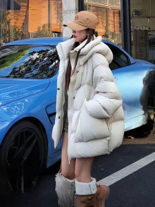 Womens Winter Thickened Loose Bread Style down Jacket Warm Mid-Length Coat Korean Style Commute Straight Tube Polyester