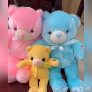 (Super Fun Toy Store) 30/50/75cm Big Colorful Glowing Teddy Bear Luminous Plush Toys Kawaii Light Up Led Teddy Bear Stuffed Toys Doll Kids Valentines Day present Christmas Gift