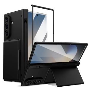 LS | Hinge Protection With Pen Slot & S Pen Card Wallet Screen Protector Full Cover For Samsung Galaxy Z Fold 8 Ultra Z Fold 7 6 5 5G