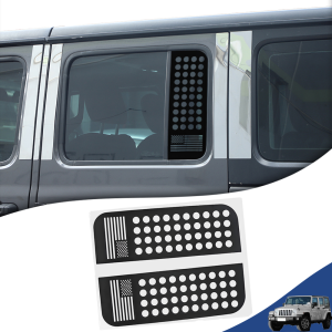 Ốp Trang Trí Kính Cửa Sổ Tam Giác Phía Sau Xe Jeep Wrangler JL Gladiator JT 2018-2023 4 Cửa Màu Đen Mạ Crôm Phụ Kiện Ngoại Thất