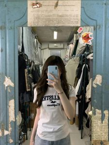 Áo Thun Cotton Tay Ngắn Phong Cách Hàn Quốc in Chữ Đơn Giản Dành Cho Nam Và Nữ Áo Thun Cotton Nguyên Chất Mùa Hè Đa Năng