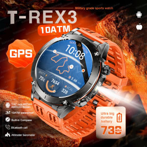 New T-Rex 3 Ultra GPS Outdoor Sport Smartwatch Men AMOLED Display Altimeter 730mAh Bluetooth Call 10ATM Waterproof Smart Watch