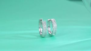 JIUZUAN Tricolor Moissanite Earrings Studs 925 Silver Plated 18K Platinum Womens Shiny High Jewelry with Certificate