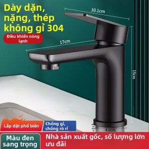 Vòi Nước Nóng Lạnh 304 Thép Không Gỉ Lỗ Đơn Bồn Rửa