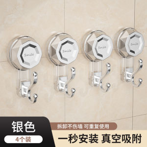 Powerful Vacuum Suction Hook Bathroom Kitchen Door Back Weightless Traceless Rotating Absorbing Cup Adhesive Hook No Drilling Needed