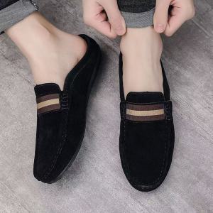 Korean Half Loafers Slippers For Men Black Casual Mens Driving Shoes Lightweight Slip-Ons For Men 39-45