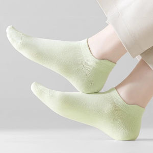 Easy ถุงเท้าผู้หญิงผ้าฝ้าย ถุงเท้าซ่อนซับเหงื่อ กระชับแน่นไม่หลุดง่าย Boat socks