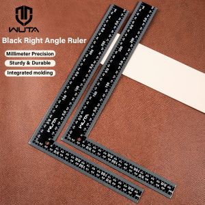 WUTA Leather Cutting Ruler Wide Metal Square Angle Measuring Steel L-Shaped Ruler for Building Framing Gauges Scale 300X200mm