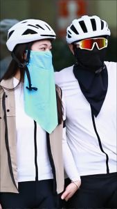WOSAWE Đi Xe Đạp Xe Máy Khăn Ice Silk Lưới Thoáng Khí Dái Tai Nửa Mặt Che UV Bảo Vệ Bandana