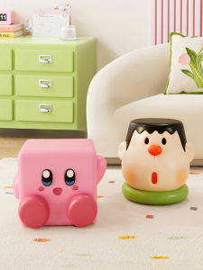 Cartoon Childrens Shoe Changing Stool Indoor Home Entrance Sofa Side Table Small Stool Modern Simple Style Resin Material