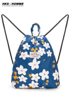  Floral Print Drawstring Backpack Womens Travel Sports Bag Commuting Hiking Small Bookbag Youth Casual Waterproof