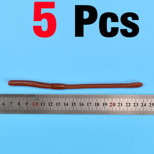 5Pcs/Pack Lifelike Fishy Smell Red Soft Lures Simulation Earthworm Red Worms Artificial Fishing Lures