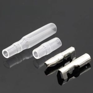 50 Sets 4mm Bullet Head Crimping Terminal Wire Connector Male and Female Sockets with Transparent Sheath