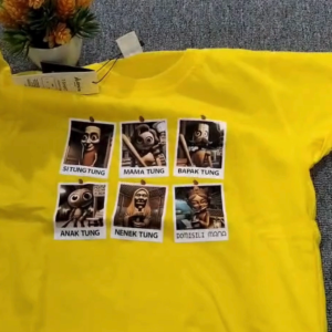 Baju kaos anak anomali tung tung sahur keluarga tung tung free cetak stiker sablon nama