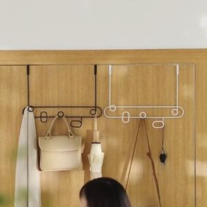 Sysie House ที่แขวนของหลังบานประตู ตะขอแขวนของ เป็นเครื่องดื่มที่ไม่ต้องเจาะผนัง ดีไซน์มินิมอล ที่แขวนของอเนกประสงค์ มินิมอล สไตล์เกาหลี