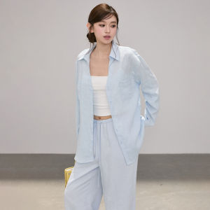 OIOI ESSE | Áo Sơ Mi Mỏng Phong Cách Casual Hè Từ Pha Trộn Tencel 70% Vải Linen 30%