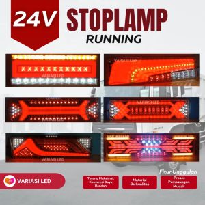 1 Set - 24Volt Stoplamp Lampu Rem Belakang Running Truck Universal Waterptoof - Bagian 2