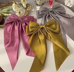 Korea Elegant Long Bow Hairpin Large Ribbon Hair Clip