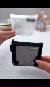 Nylon Transparent Mesh 3D Triangular Mesh Coin Purse Large Capacity Key Card Bag makeup Storage Bag