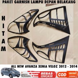 Paket Garnish Depan Belakang Outer Handle Tank Cover All New Avanza Xenia Veloz 2012 2014 Hitam Chrome