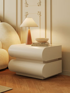 French Cream Style Nightstand for Bedroom Storage Modern
